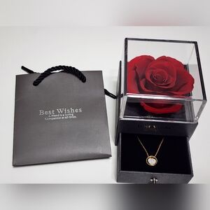 Preserved Real Rose Gift for Friend‎ Best Wishes Gift Set Heart